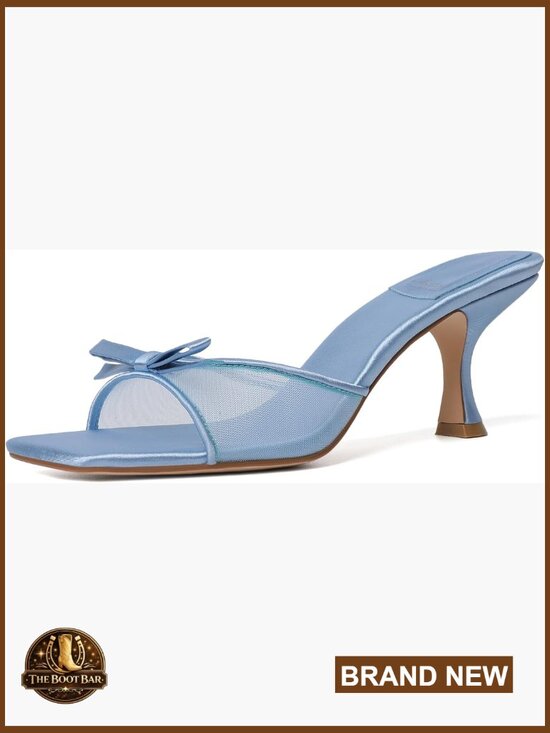 Shoes - Kitten Heels Round Toe Vintage Mules Stiletto Slip On Backless Sandals Party